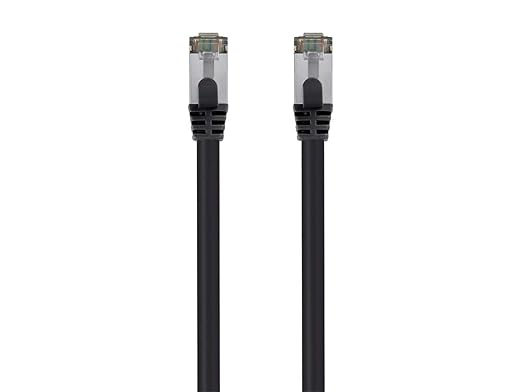 Monoprice Cat8 1ft Black Patch Cable Double Shielded 26AWG 2GHz 40G Pure Bare by Monoprice
