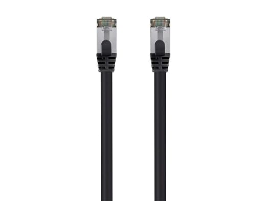 Monoprice Cat8 30ft Black Patch Cable Double Shielded 26AWG 2GHz 40G Pure Bare by Monoprice