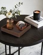 HofferRuffer Faux Leather Vanity Tray, Elegant Desktop Storage Organizer - Image 5