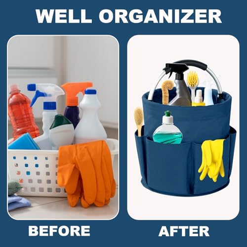 Cleaning Caddy with Handle, 17L Foldable Cleaning Supplies Organizer, Portable - Image 3