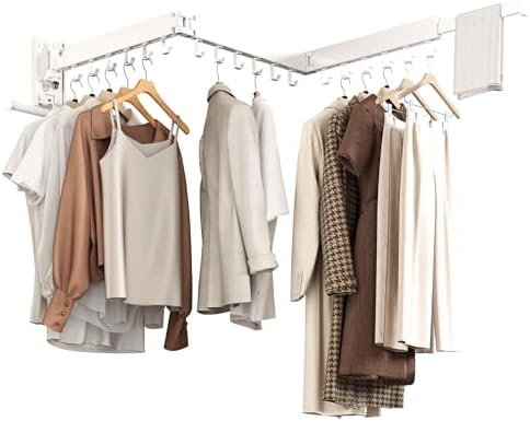 Wall Mounted Collapsible Clothes Drying Rack, Space-Saving Laundry Drying Rack by CHAHUANV