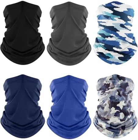 Fuinloth Neck Gaiter, 6 Pack Cooling UV Protection Bandana Face Mask Gator by fuinloth