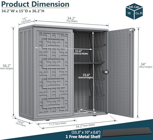 HOMSPARK Indoor/Outdoor Storage Cabinet - Image 3
