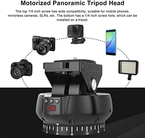 2.4G Electronic Camera Tripod Head, Motorized Panoramic Tripod Head + 360° - Image 5