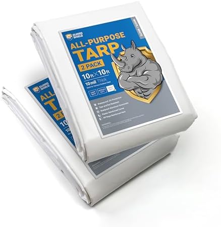 GUARD SHIELD Tarps Heavy Duty Waterproof 10x10 Feet White Poly Tarp Cover by GUARDSHIELD