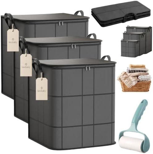 210L Spacious Moving Storage Bin, Large Zippered Fabric Organizer by Unknown