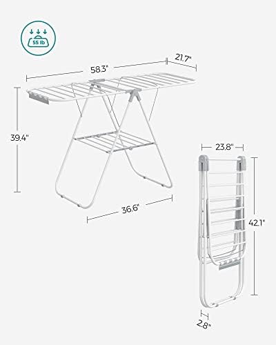 SONGMICS Clothes Drying Rack, Foldable Space-Saving Laundry Drying Rack - Image 6