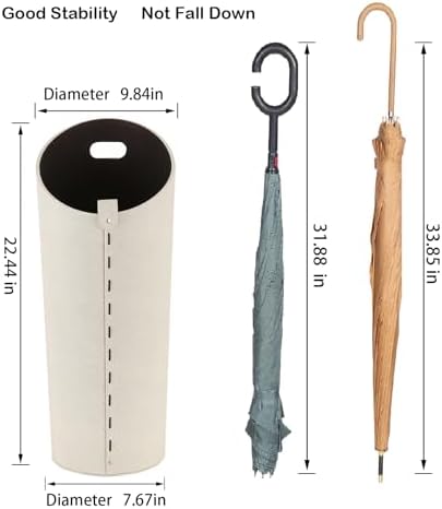 Tall Umbrella Holder White That won't Tip Over and Removable Drip Water Tray - Image 2