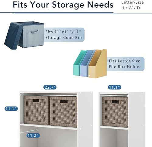 Homes: Inside + Out Apexa 2-Cube Storage Organizer Shelves, Stackable Wood - Image 5