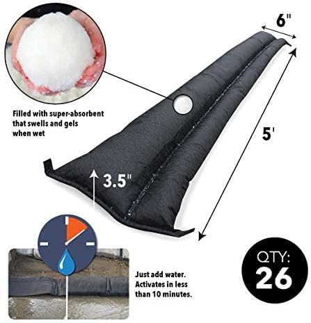Quick Dam QD65-26 Water-Activated Flood Barriers, 26 Pack - Image 2