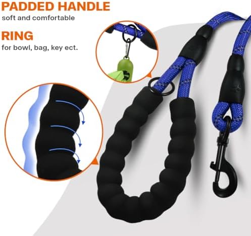 Taglory Rope Dog Leash for Small Medium Dogs, 4 FT Padded Handle - Image 4