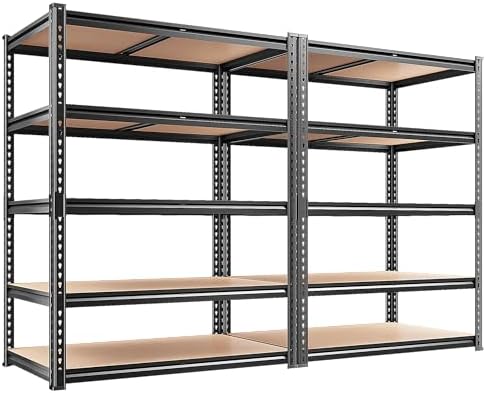 REIBII 2 Pack Garage Shelving, 2400LBS Each, Heavy Duty Storage Shelves by REIBII