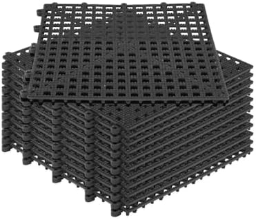 12 Pack 12"x12" 1/2" Thick Non Slip Interlocking Self Drainage Tiles by MyteeProducts