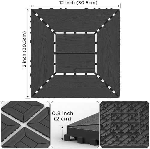 44 Pcs Plastic Interlocking Decking Tiles, Indoor & Outdoor - Image 3