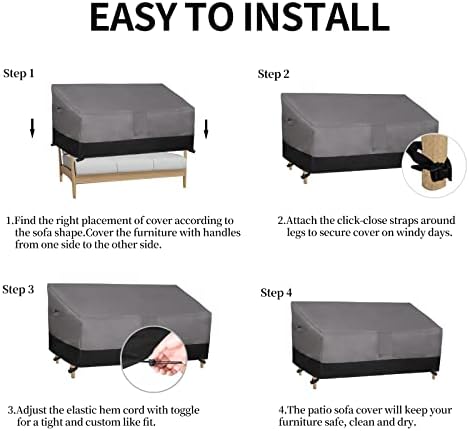 Easy-Going Heavy Duty Outdoor Bench Couch Cover, 88Wx32.5Dx33H inch - Image 7