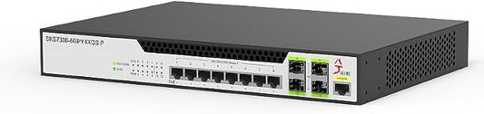 12-Port 2.5G L2 Managed POE Switch, 8xRJ45 Ports and 4x10G SFP+, 124W Power by XikeStor