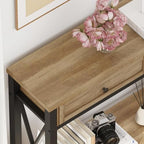 BON AUGURE Entryway Table with Storage, Sofa Table 2 Drawers, 47In Vintage - Image 5