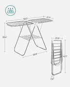 SONGMICS Clothes Drying Rack, Foldable Space-Saving Steel Laundry Rack - Image 6