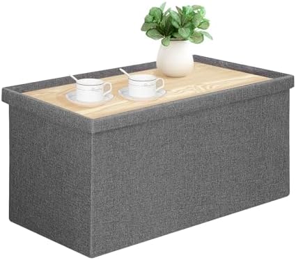 PINPLUS Folding Storage Ottoman Bench by PINPLUS