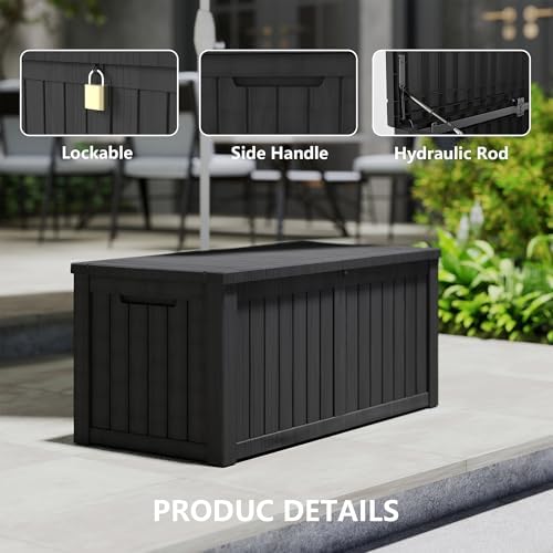LAUSAINT HOME 120 Gallon Resin Deck Box, Package Delivery Box - Image 3