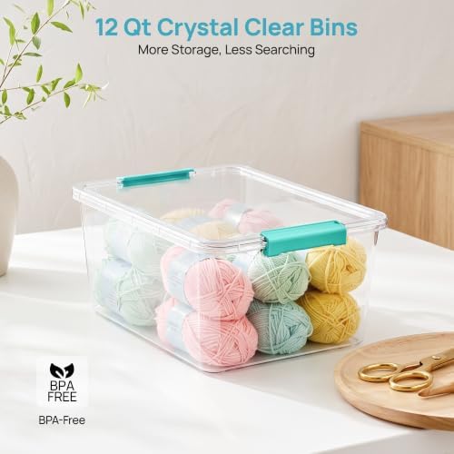 Vtopmart 4 Pack 12 Qt Clear Craft Storage Bins - Image 4