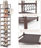 LANTEFUL Tall Shoe Rack 10-Tier Narrow Shoe Shelf Storage - Image 4