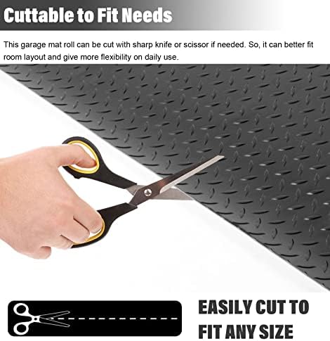 Large Rubber Outdoor Mat for Patio Balcony Waterproof, Heavy Duty Diamond Plate - Image 3