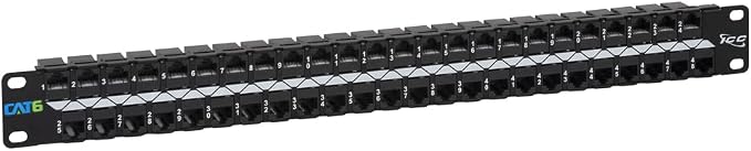 ICC CAT6 Feed-Through Patch Panel, 48 Port, 1U Rackmount, RJ45 Ethernet Patch by ICC