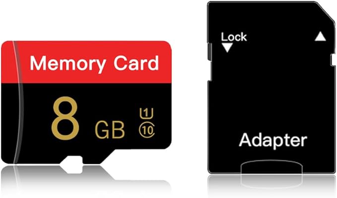 Micro Memory Card 8 GB with Adapter, C10/U1/UHS-I/A1 TransFlash Card, TF Card by Unknown