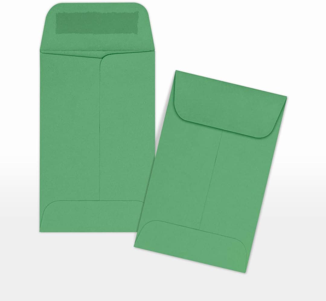 LUXPaper #1 Coin Envelopes | 2 1/4" x 3 1/2" | Holiday Green | 80lb. Text | 250 Qty