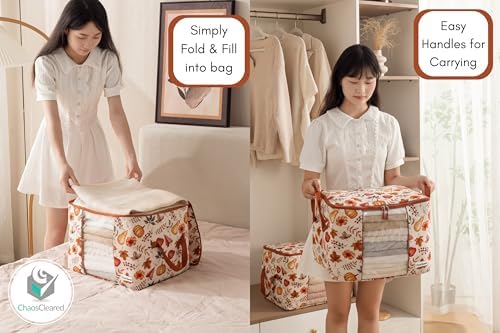 Chaos Cleared Canvas Storage Bags Designer Organizer 2 Pack – Seasonal Storage - Image 3