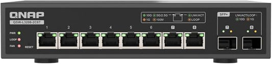 QNAP 8-Port Multi-Gig 10GbE Lite-Managed Network Switch – 6× 10/5/2.5/1G RJ-45 by QNAP