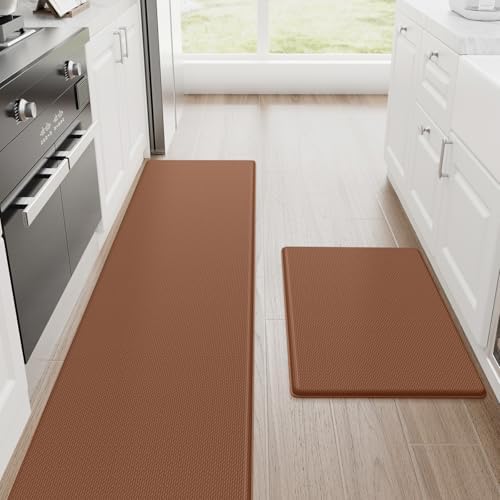StepRite Kitchen Mats for Floor, Terracotta Brown by Bringcushiontoyourlife