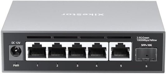 6-Port 2.5G Web Managed Ethernet Switch, VLAN/QoS/STP/IGMP/LACP Supported by XikeStor