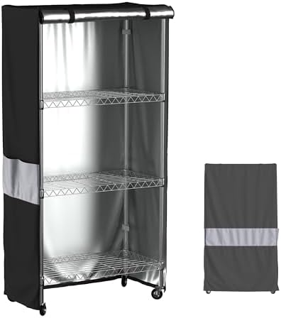 Wire Shelf Cover 48x18x72 Heavy Duty 600D Waterproof Zipper Metal Rack by MOLLYAIR