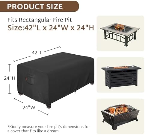 iBirdie Outdoor Fire Pit Cover 42 x 24 inch, - Image 2