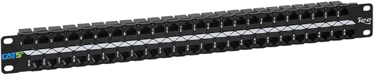 ICC CAT5e Feed-Through Patch Panel, 48 Port, 1U Rackmount, RJ45 Ethernet Patch by ICC