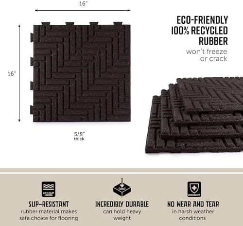 Playsafer Herringbone Rubber Interlocking Tiles | 16 X 16 | Easy Install - Image 4