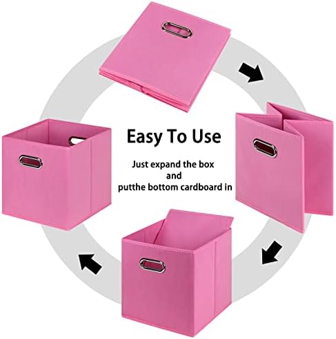 Black Foldable Storage Cubes Bins, Fabric Storage Box Cubes Organizer Baskets - Image 6