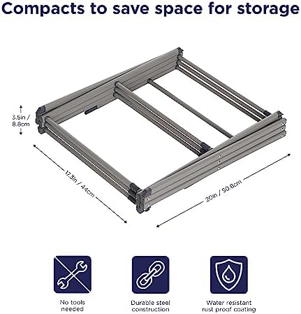 BLACK+DECKER 3 Tier Expandable Collapsing Foldable Laundry Rack - Image 3