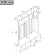Quarte Elegant Wood-Grain Hall Tree - Image 3