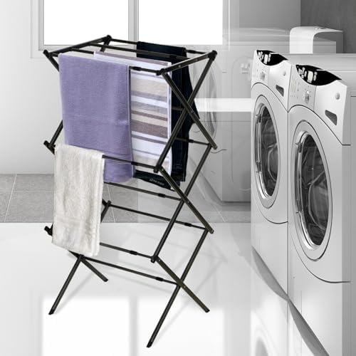 Black+Decker 3 Tier Expandable Collapsing Foldable Laundry Rack - Image 5