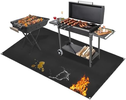 Under Grill Mat for Outdoor Grilling, 80 x 48 inches Double-Sided Fireproof by Unknown