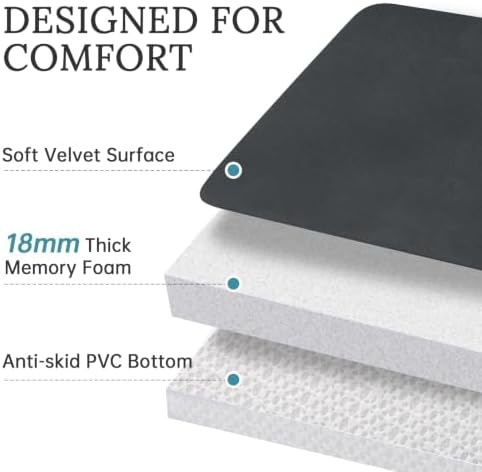 HUXMEYSON 3-Piece Memory Foam Bathroom Rug Set, Dark Grey - Image 4