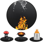 60" Round Fireproof Grill Mat for Deck & Patio, Double-Sided Silicone Coated by Unknown