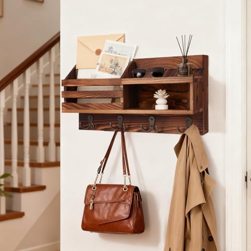 Solid Wood Key and Mail Holder for Wall - Image 5