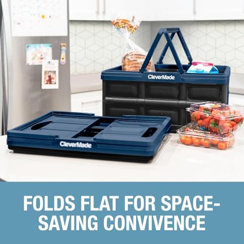 CleverMade Collapsible Shopping Basket, 32L Storage Crate, 1 Pack - Image 4