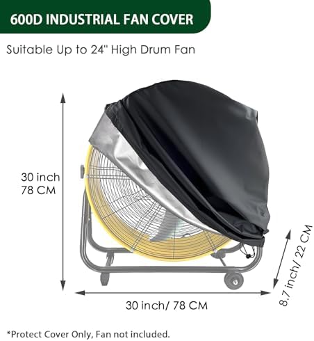 Industrial Fan Cover, 600D Oxford Heavy Duty Outdoor Fan Cover, Waterproof & - Image 5