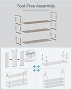 SONGMICS Shoe Rack, 3-Tier Shoe Organizer, Metal Storage Shelf - Image 5