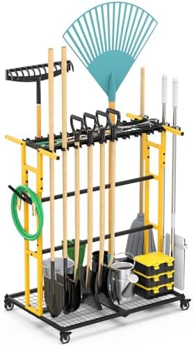 CCCEI Garage Organization with Wheels, Outdoor Gargen Yard Shed Tools Organizer by CCCEI